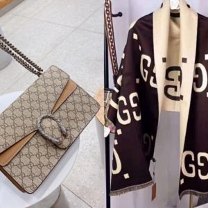 Gu_cci bag and scarf matching set