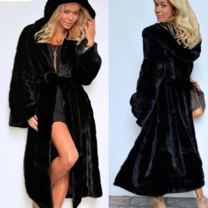 Faux fur long coat