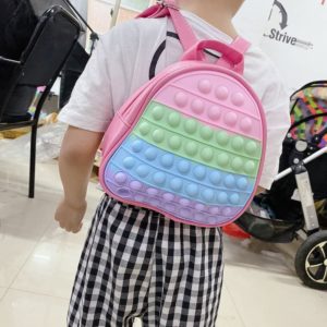 Mini Rainbow Silicone Ziplock Fidget Pop Backpack