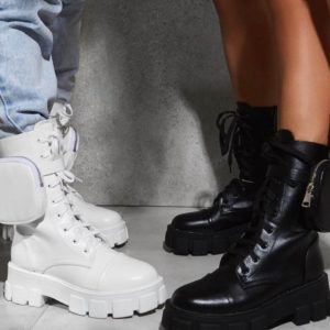 PU Ankle Boots with Purse