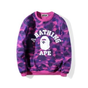 APE Camouflage Print Round Collar and Velvety Hoodie