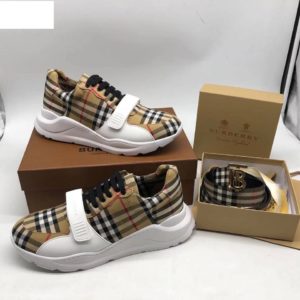 Bur_berry Sneaker with Belt Set