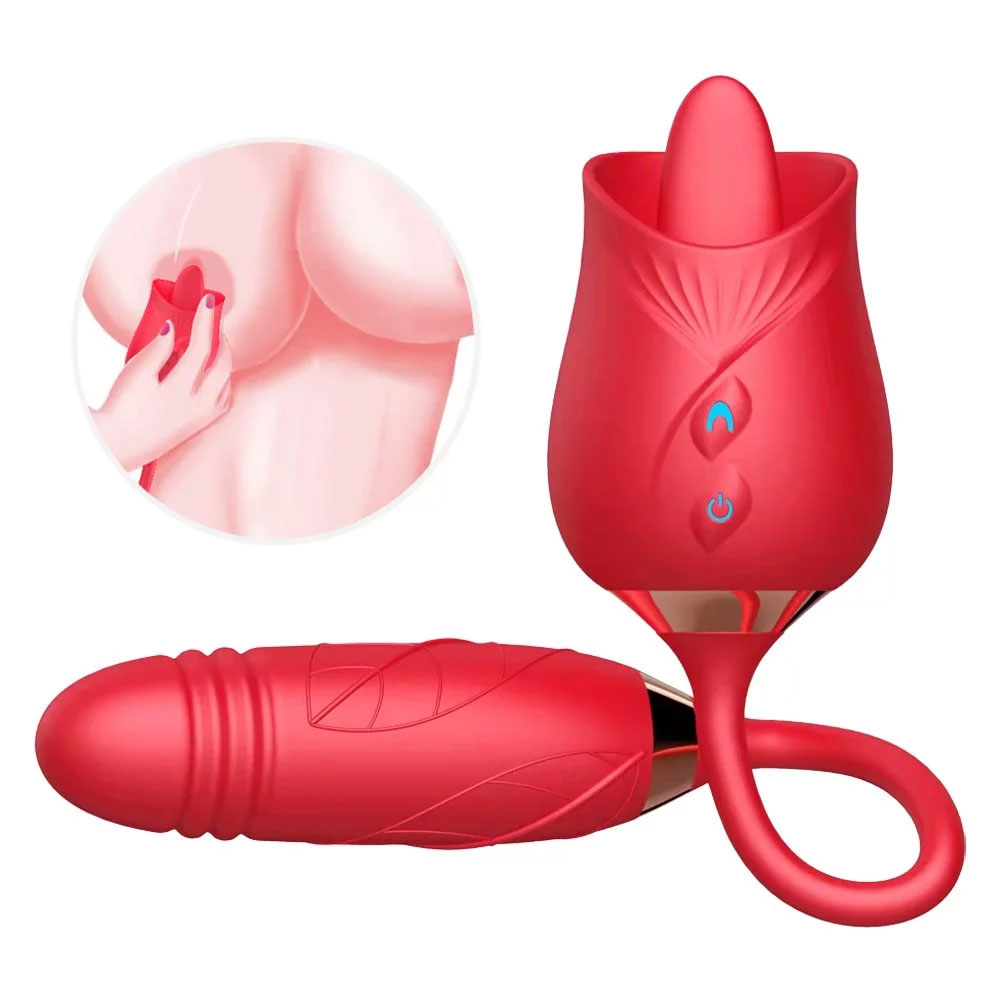 Licking Rose Toy with Dildo